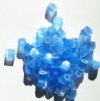 50 6x6mm Ornelia Cut Satin Blue Beads